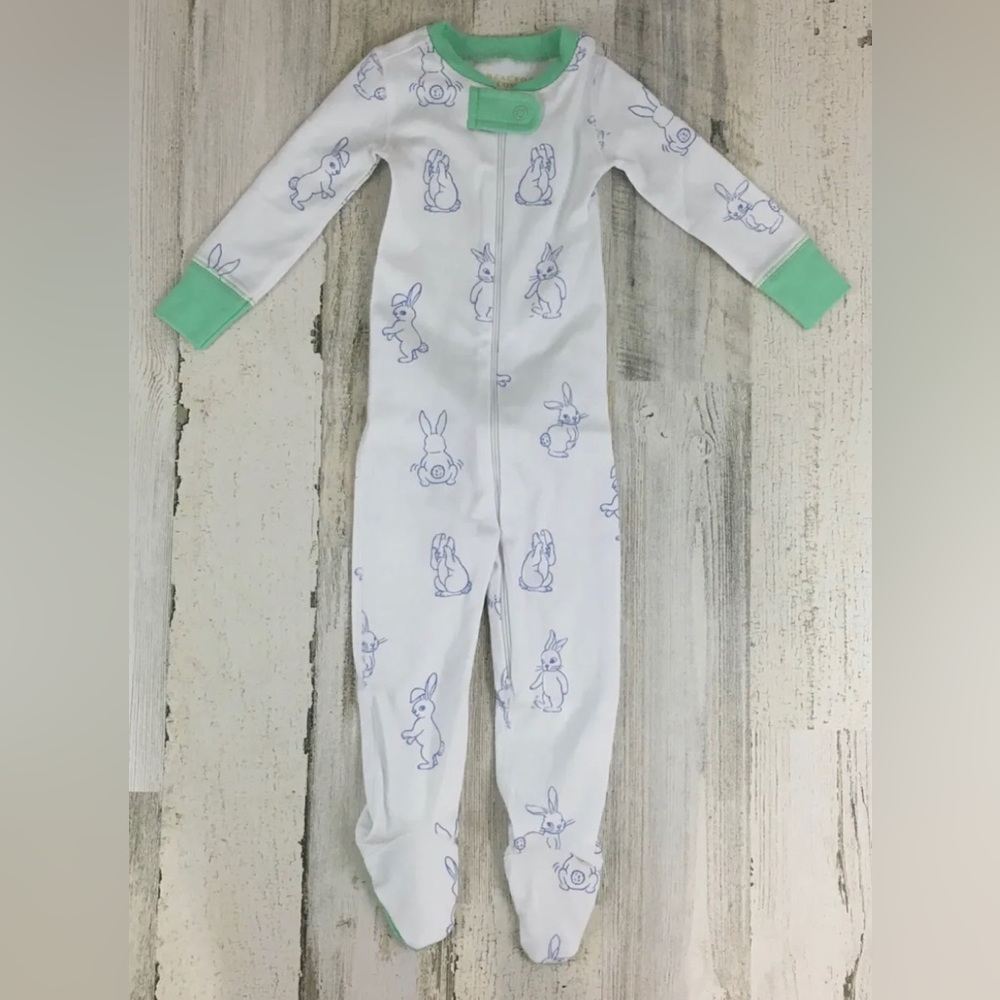 NWT TBBC Knox’s Night Night Footed- Boardwalk Bunny/Grace Bay Green